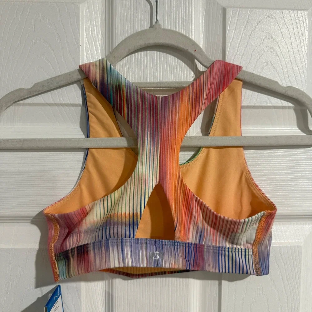 DSG Girls Momentum Sports Bra Prismatic Reflection Multicolor Size Medium NWT